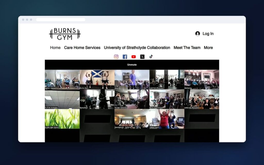 Burnsgym website