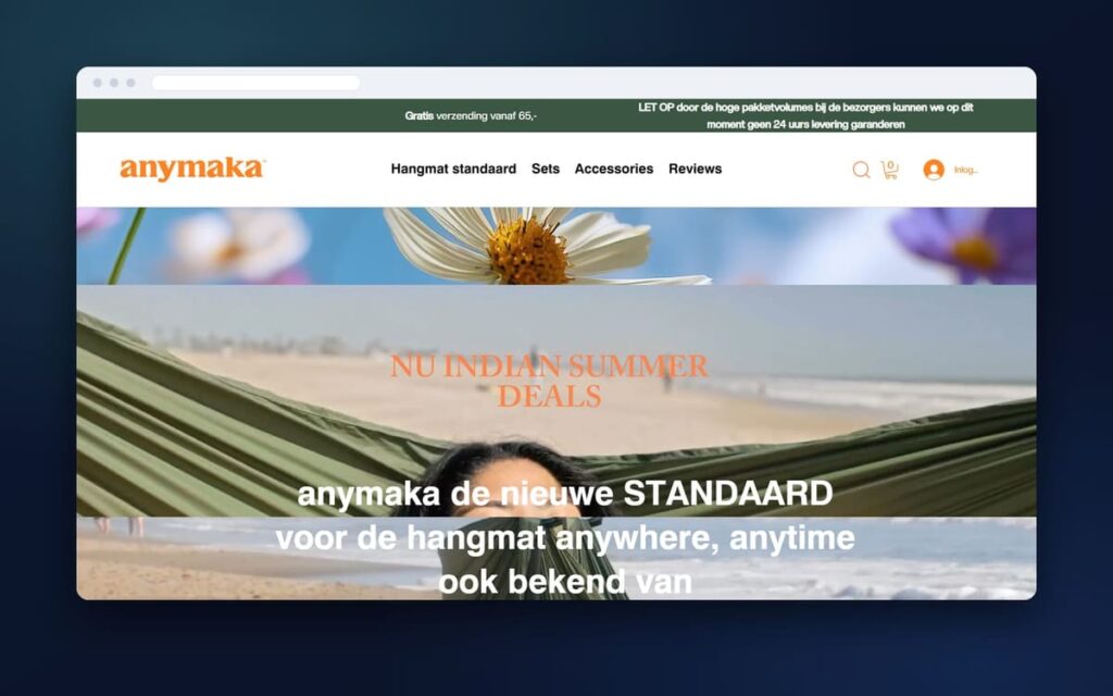 Anymaka Nl website